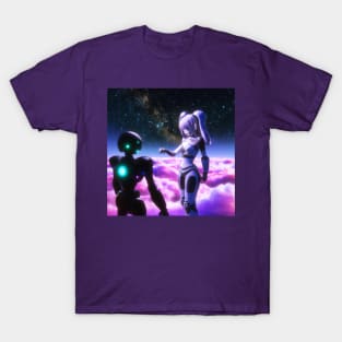 Anime Girl with Alien T-Shirt